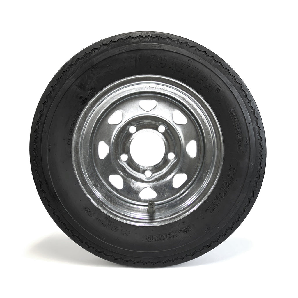 Pneu 530-12 6 plis LRC 1050 lbs Hakuba et jante 12" 5 trous galvanisée - RecreaShop