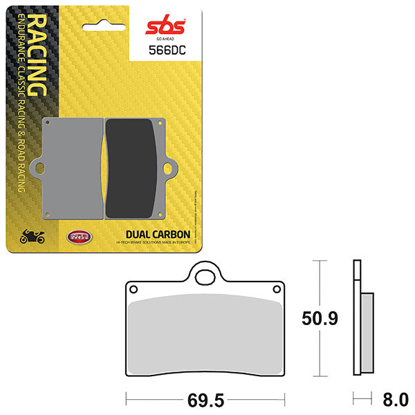 SBS DUAL CARBON FRONT FOR RACE USE ONLY BRAKE PAD (6290566100)