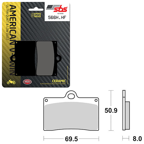 SBS HIGH POWER & NOISE REDUCTION CERAMIC BRAKE PAD (6490566100)
