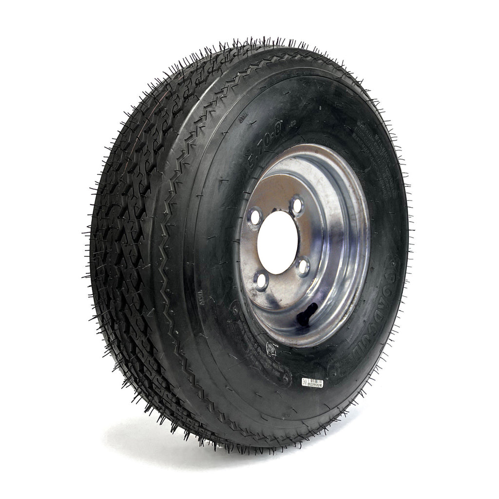 Pneu 570-8 6 plis LRC 910 lbs Roadguider et jante 8" 4 trous galvanisée - RecreaShop