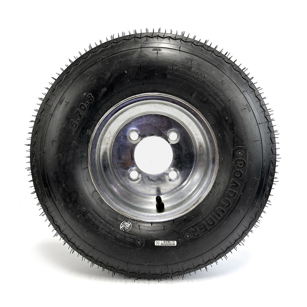 Pneu 570-8 6 plis LRC 910 lbs Roadguider et jante 8" 4 trous galvanisée - RecreaShop