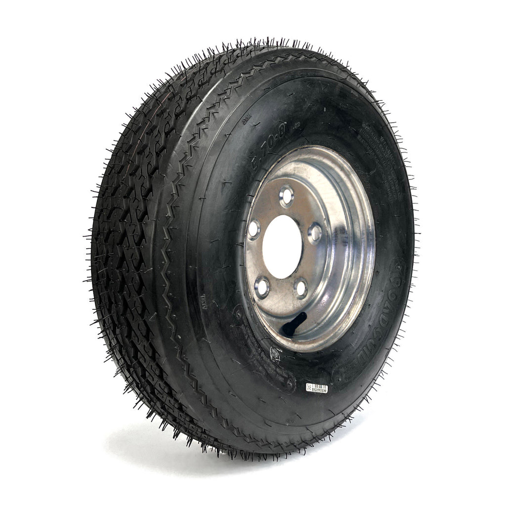 Pneu 570-8 6 plis LRC 910 lbs Roadguider et jante 8" 5 trous galvanisée - RecreaShop