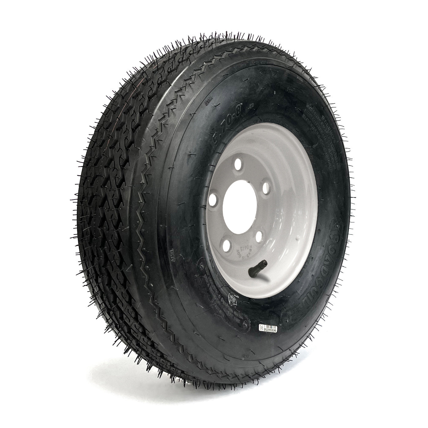 Pneu 570-8 6 plis LRC 910 lbs Roadguider et jante 8" 5 trous blanche - RecreaShop