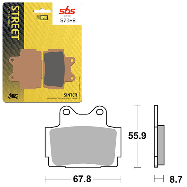 SBS PERFORMANCE HS SINTER BRAKE PAD (6250570100)