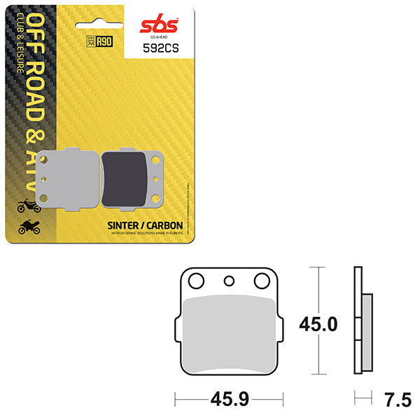 SBS CLUB, TRAILS & LEISURE CARBON BRAKE PAD (6330592100)