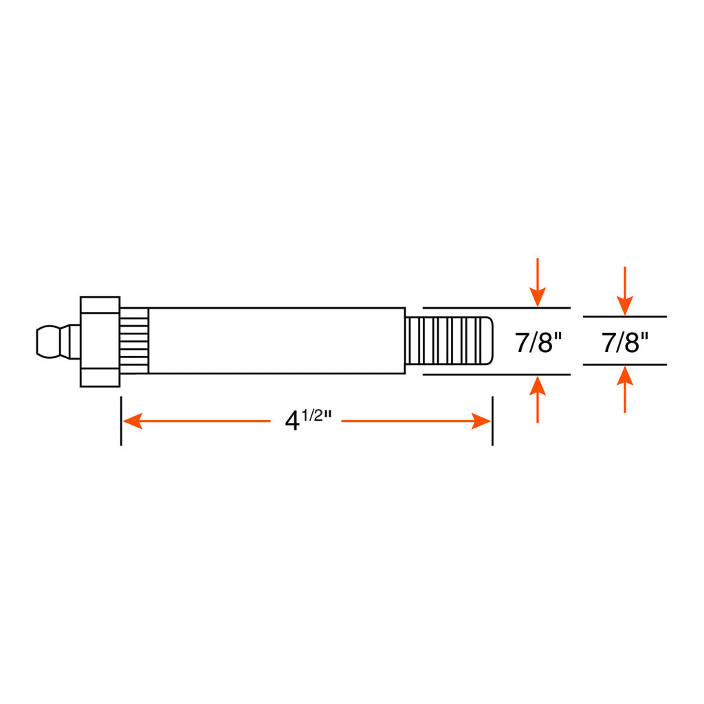 Boulon 7/8"-9 x 4 1/2" zinc (stabilisateur industriel) - RecreaShop