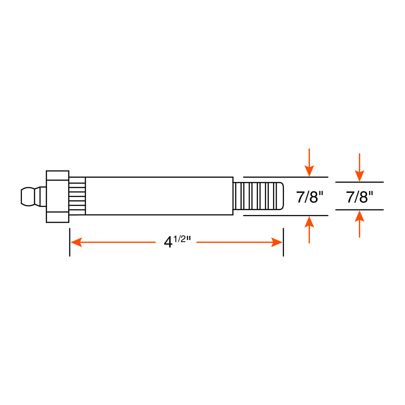 Boulon 7/8"-9 x 4 1/2" zinc (stabilisateur industriel) - RecreaShop