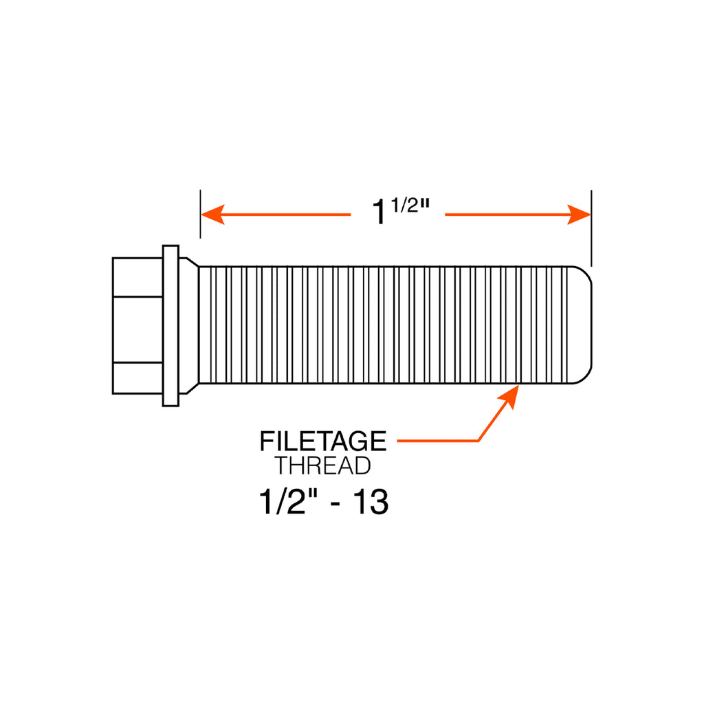 Boulon de roue 1/2"-13 x 1 1/2" maison mobile (5) DEXTER - RecreaShop