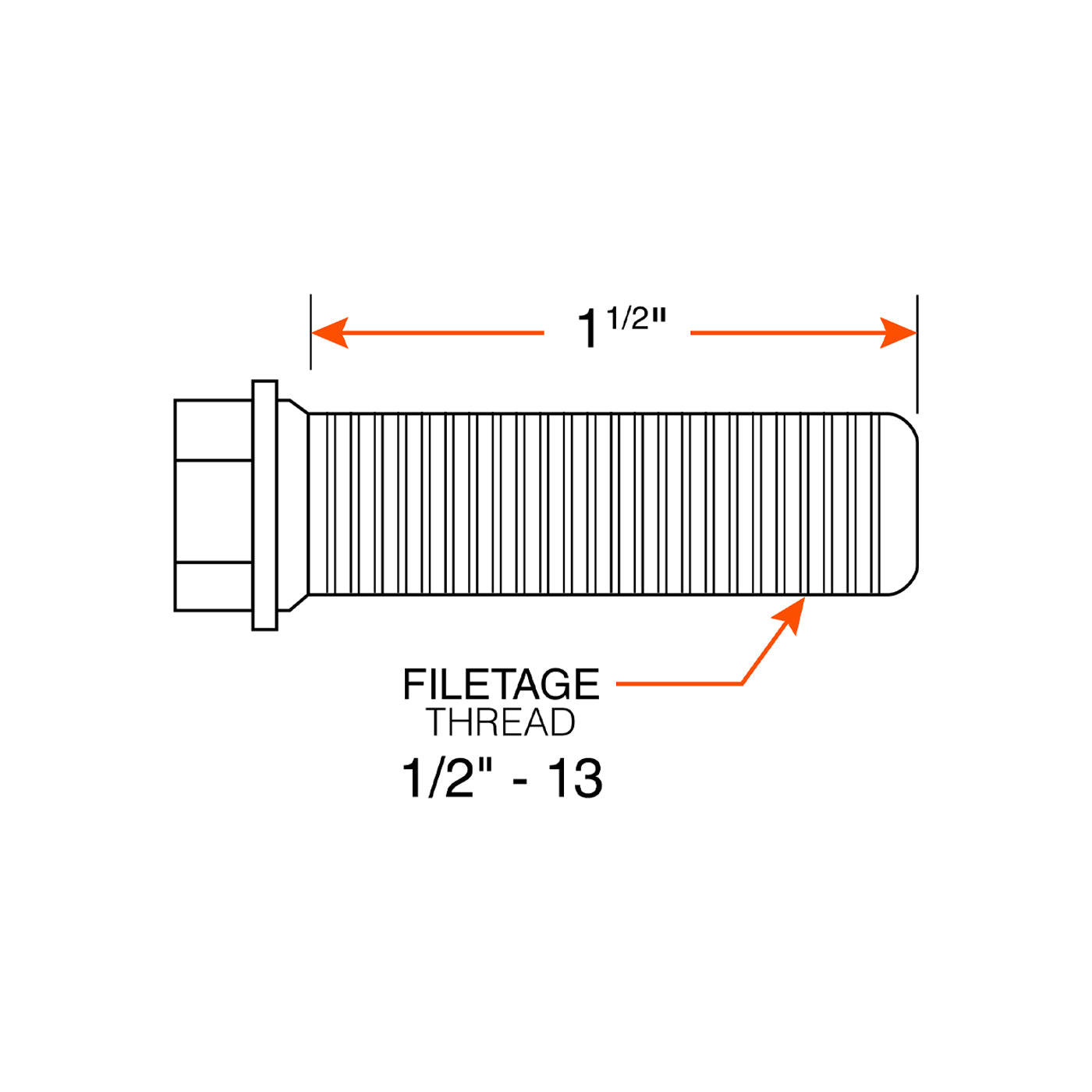 Boulon de roue 1/2"-13 x 1 1/2" maison mobile (5) DEXTER - RecreaShop