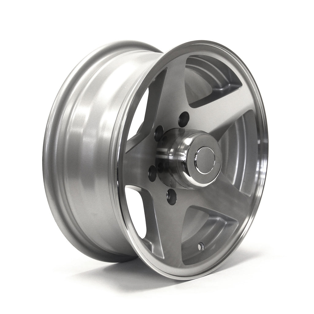 Jante 15" x 6" 6 trous 2830 lbs aluminium Five Star et centre de roue - RecreaShop
