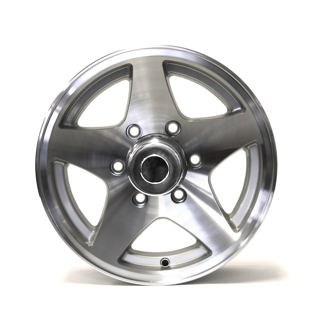 Jante 15" x 6" 6 trous 2830 lbs aluminium Five Star et centre de roue - RecreaShop