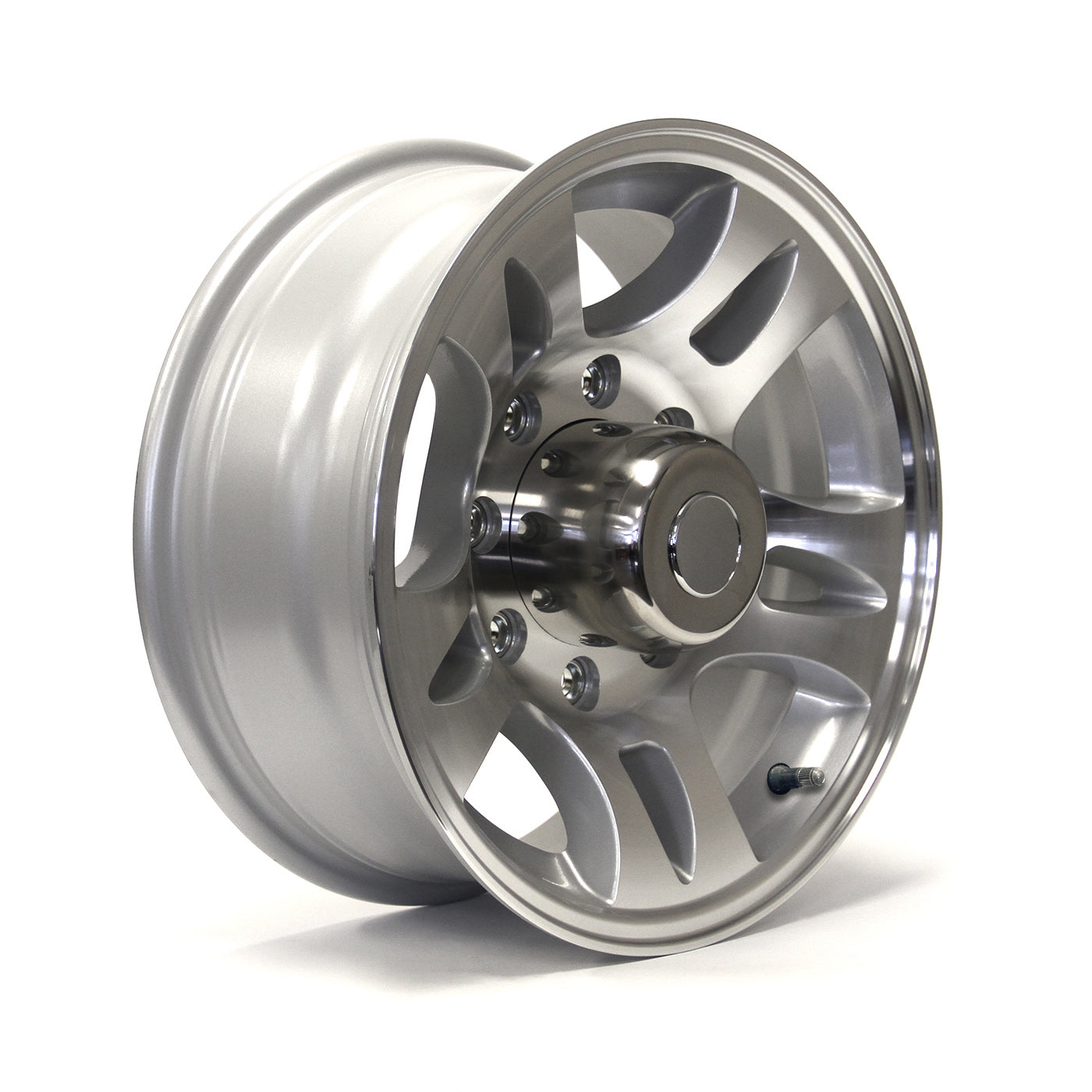 Jante 16" x 6" 8 trous 3960 lbs aluminium modèle-S5 et centre de roue - RecreaShop