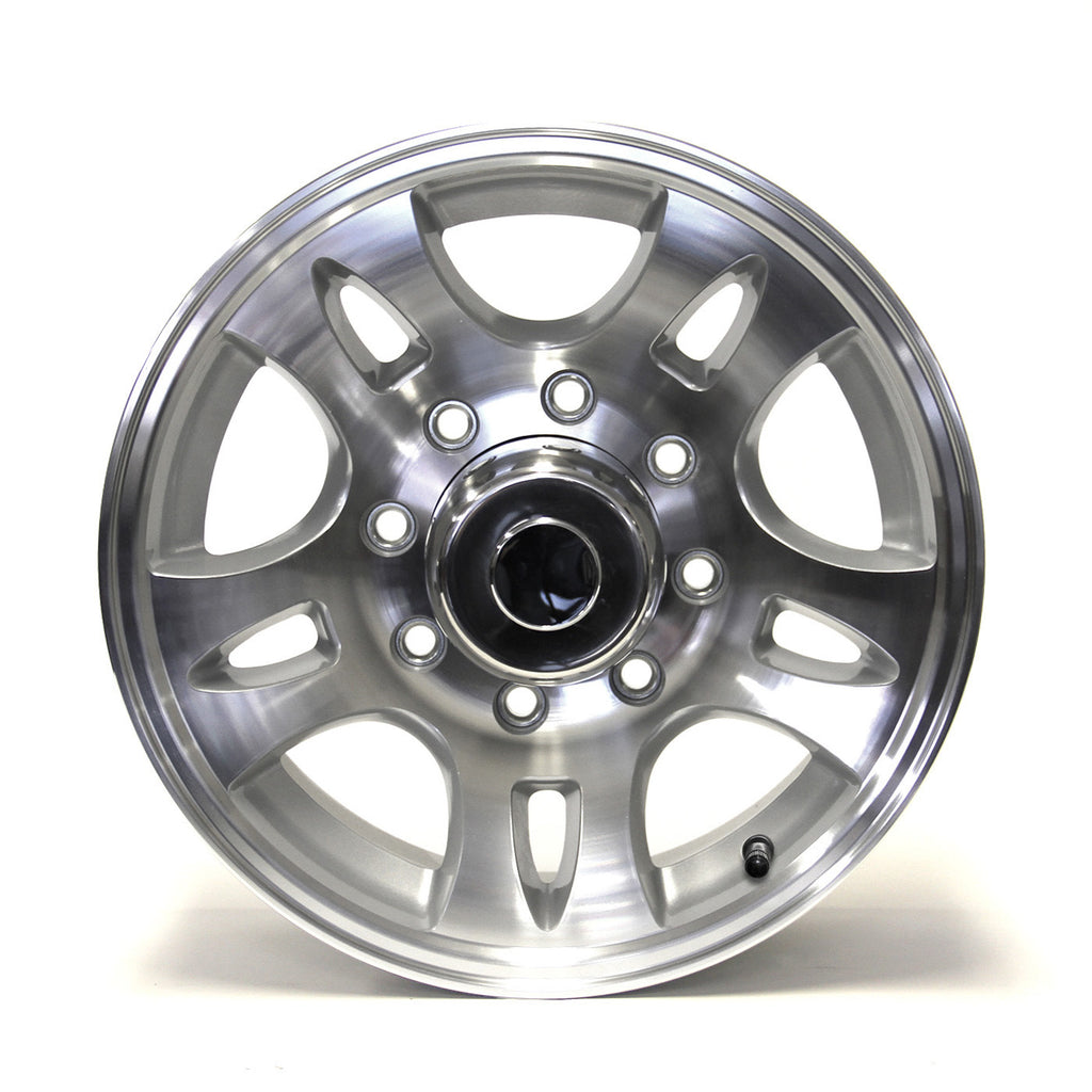 Jante 16" x 6" 8 trous 3960 lbs aluminium modèle-S5 et centre de roue - RecreaShop