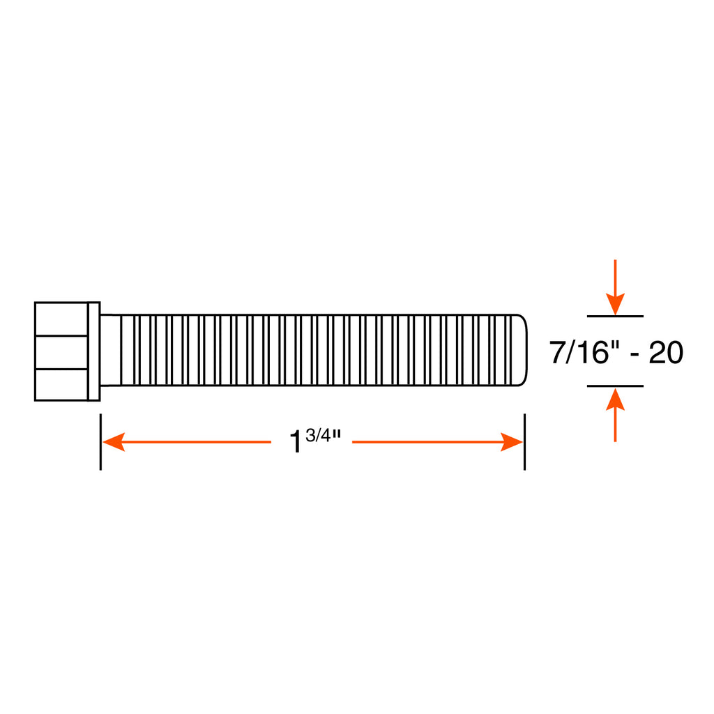Boulon 7/16"-20 x 1 3/4" pour frein 10K DEXTER - RecreaShop