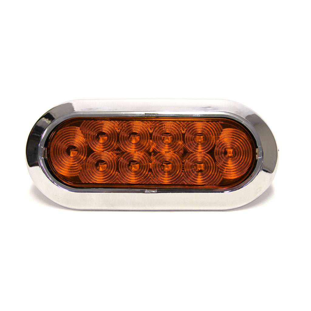 Lumière de position LED 6 1/2" x 2 1/4" ambre 10 diodes chrome - RecreaShop