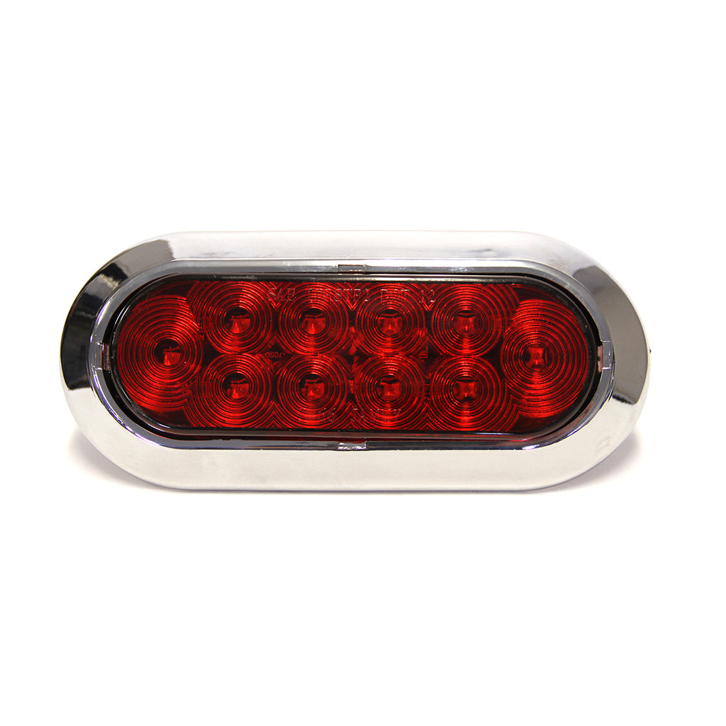 Lumière de position LED 6 1/2" x 2 1/4" rouge 10 diodes avec contour chrome - RecreaShop