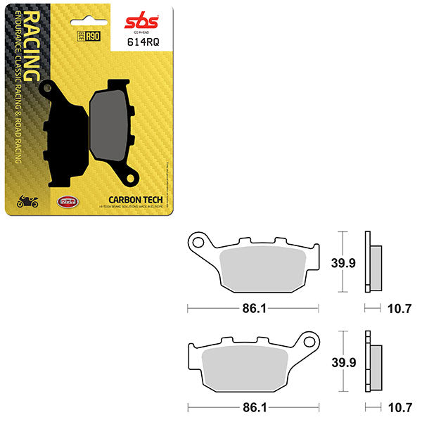 SBS ROAD RACING & TRACKDAYS CARBON TECH BRAKE PAD (6210614100)
