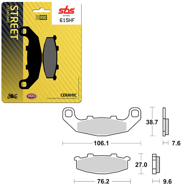 SBS ATV/UTV CERAMIC BRAKE PAD (6190615100)