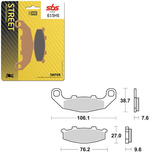 SBS PERFORMANCE HS SINTER BRAKE PAD (6250615100)