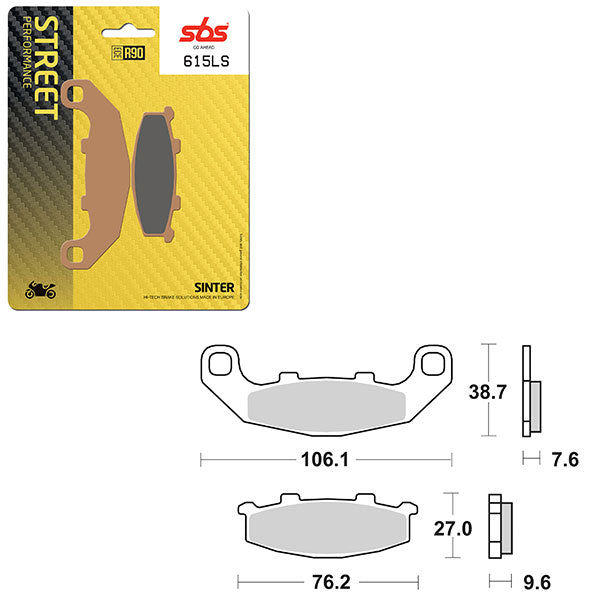 SBS PERFORMANCE LS SINTER BRAKE PAD (6260615100)