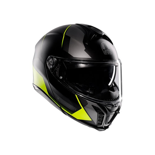 AGV Casque modulaire Tourmodular Perception Noir mat, Jaune fluorescent - RecreaShop