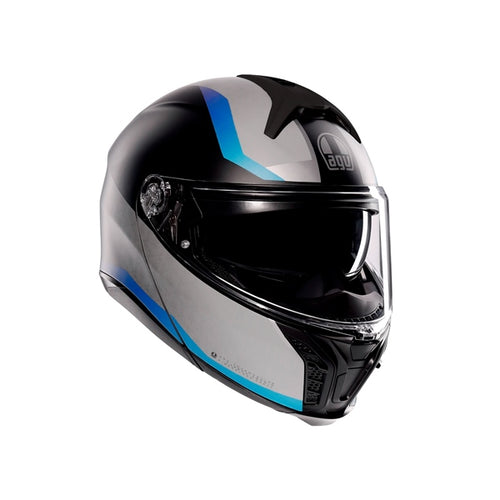 AGV Casque modulaire Tourmodular Stray Noir mat, Gris, Bleu - RecreaShop