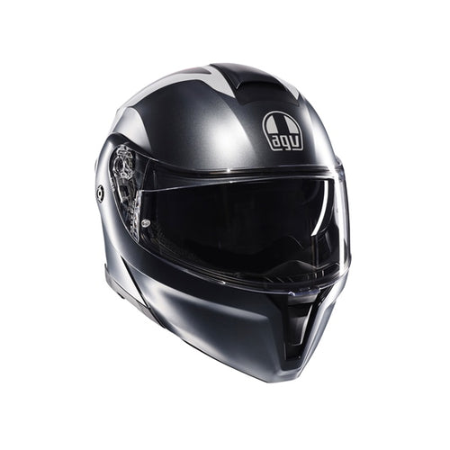 AGV Casque modulaire Streetmodular Resia Gris mat, Argent, Rouge - RecreaShop