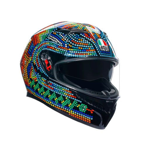 AGV Casque intégral K3 Rossi Winter 2018 - Été Vert, Orange, Bleu, Rouge - RecreaShop