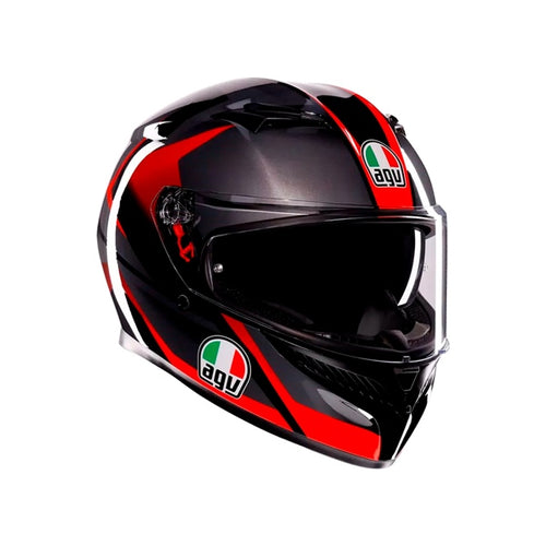 AGV Casque intégral K3 Striga - Été Noir, Gris, Rouge - RecreaShop