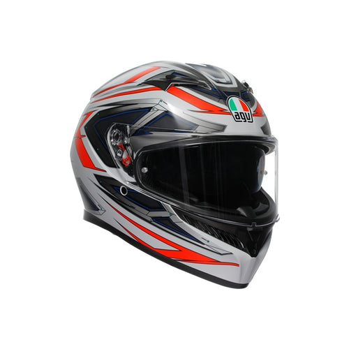 AGV Casque intégral K3 Space - Été Blanc mat, Rouge fluorescent - RecreaShop