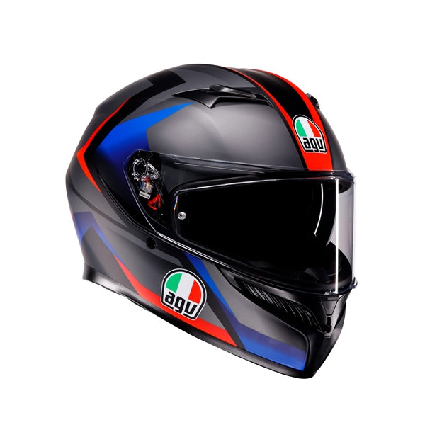 AGV Casque intégral K3 Striga - Été Noir mat, Bleu, Rouge - RecreaShop