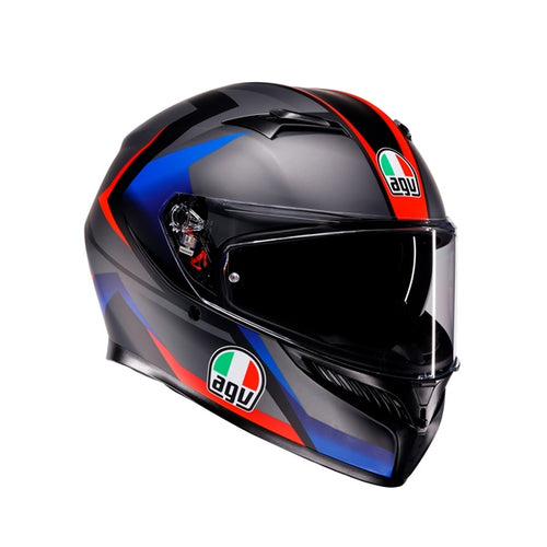 AGV Casque intégral K3 Striga - Été Noir mat, Bleu, Rouge - RecreaShop