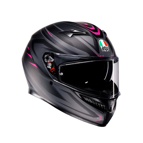 AGV Casque intégral K3 Syth - Été Noir mat, Rose - RecreaShop