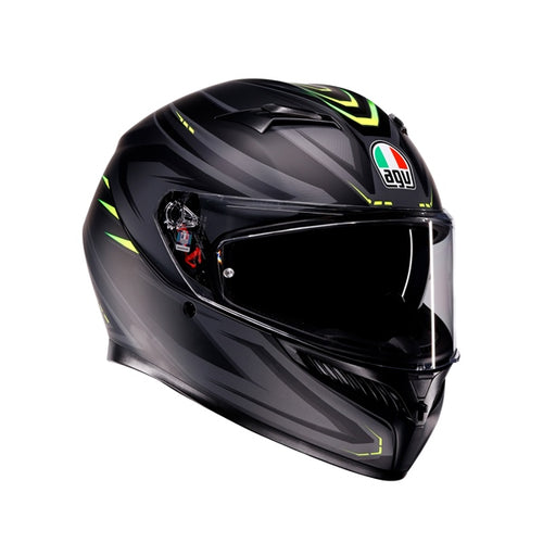 AGV Casque intégral K3 Syth - Été Noir mat, Jaune fluorescent - RecreaShop