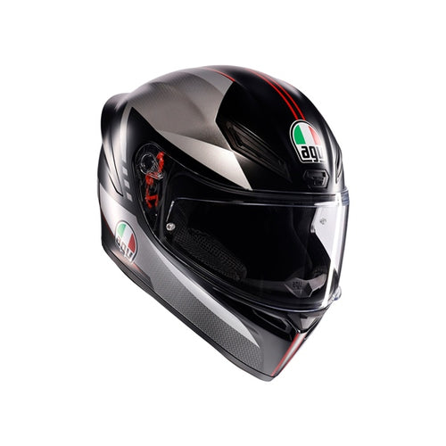 AGV Casque intégral K1 S Lap - Été Noir mat, Gris, Rouge - RecreaShop