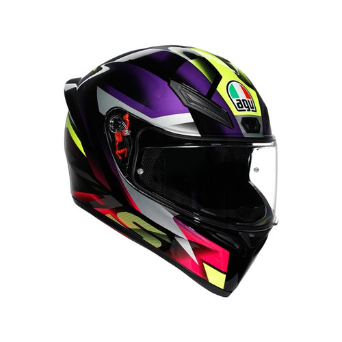 AGV Casque intégral K1 S Fastlap - Été Noir, Mauve, Rose - RecreaShop