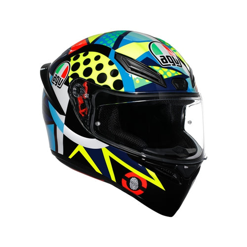 AGV Casque intégral K1 S Rossi Winter 2020 - Été Jaune, Bleu, Vert, Rouge - RecreaShop