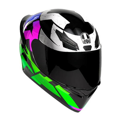 AGV Casque intégral K1 S Punkpulse - Été Noir, Mauve, Lime - RecreaShop