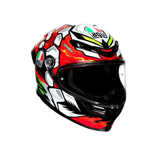 AGV Casque intégral K6 S Bezzecchi 2024 - Été Rouge, Blanc, Noir, Jaune - RecreaShop