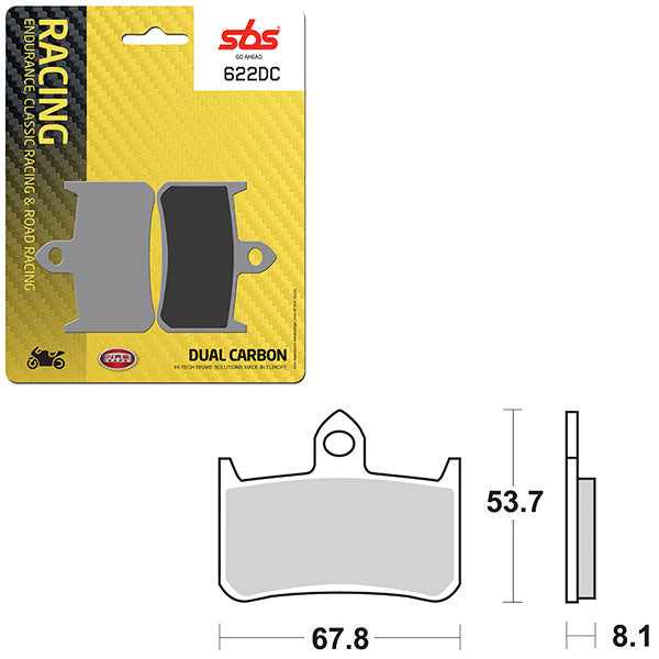 SBS DUAL CARBON FRONT FOR RACE USE ONLY BRAKE PAD (6290622100)