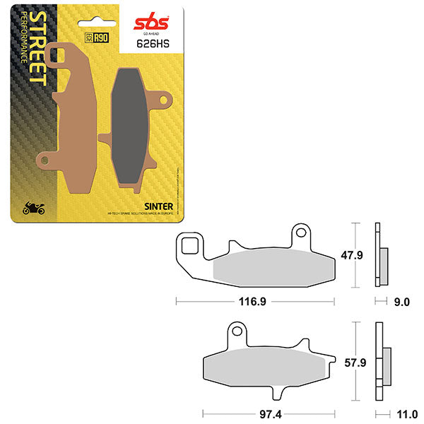 SBS PERFORMANCE HS SINTER BRAKE PAD (6250626100)