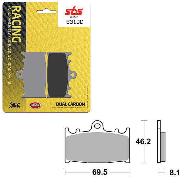 SBS DUAL CARBON FRONT FOR RACE USE ONLY BRAKE PAD (6290631100)