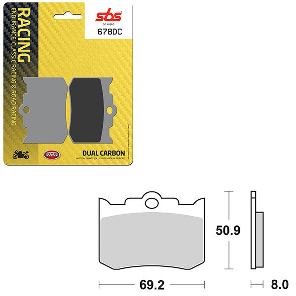 SBS DUAL CARBON FRONT FOR RACE USE ONLY BRAKE PAD (6290678100)