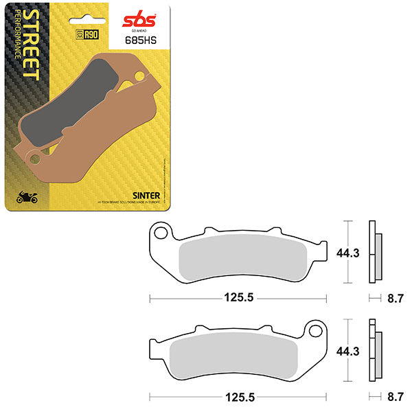 SBS PERFORMANCE HS SINTER BRAKE PAD (6250685100)