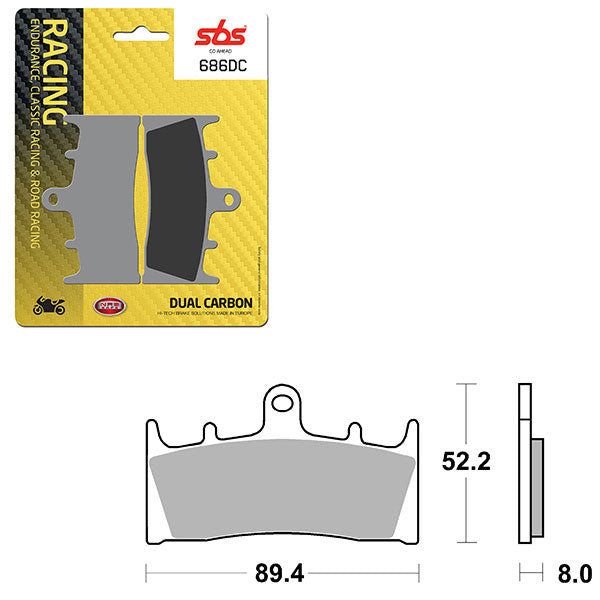SBS DUAL CARBON FRONT FOR RACE USE ONLY BRAKE PAD (6290686100)