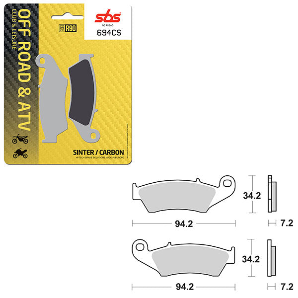 SBS CLUB, TRAILS & LEISURE CARBON BRAKE PAD (6330694100)