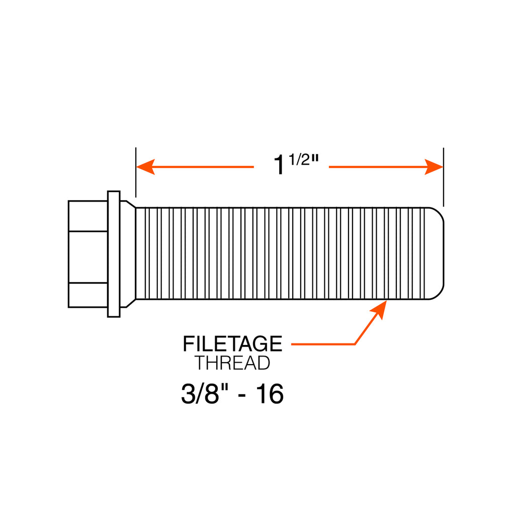 Boulon 3/8"-16 x 1 1/2" pour clip de bande hydraulique 8K-15K DEXTER - RecreaShop