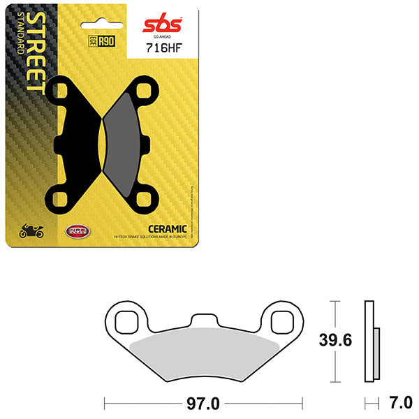 SBS ATV/UTV CERAMIC BRAKE PAD (6190716100)