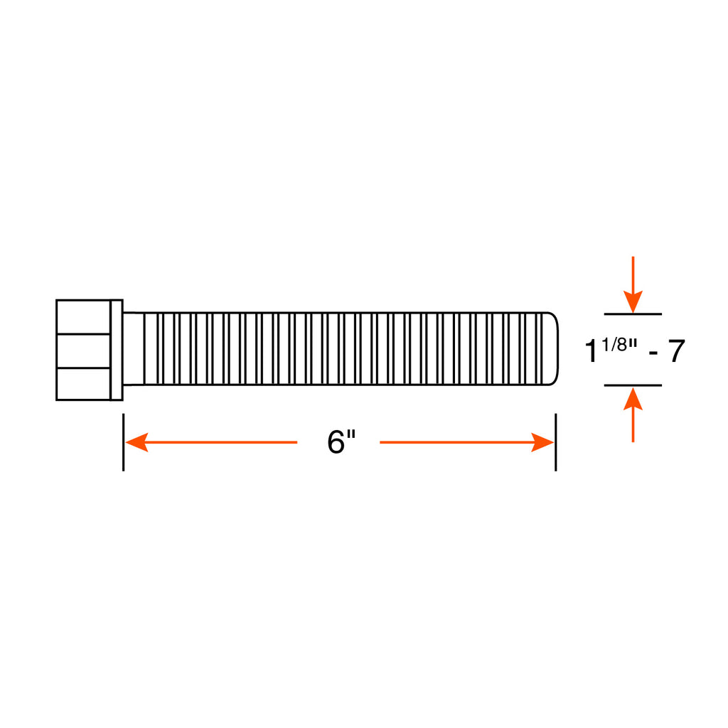 Boulon de stabilisateur 1 1/8"-7 x 6" 10K-16K HD DEXTER - RecreaShop