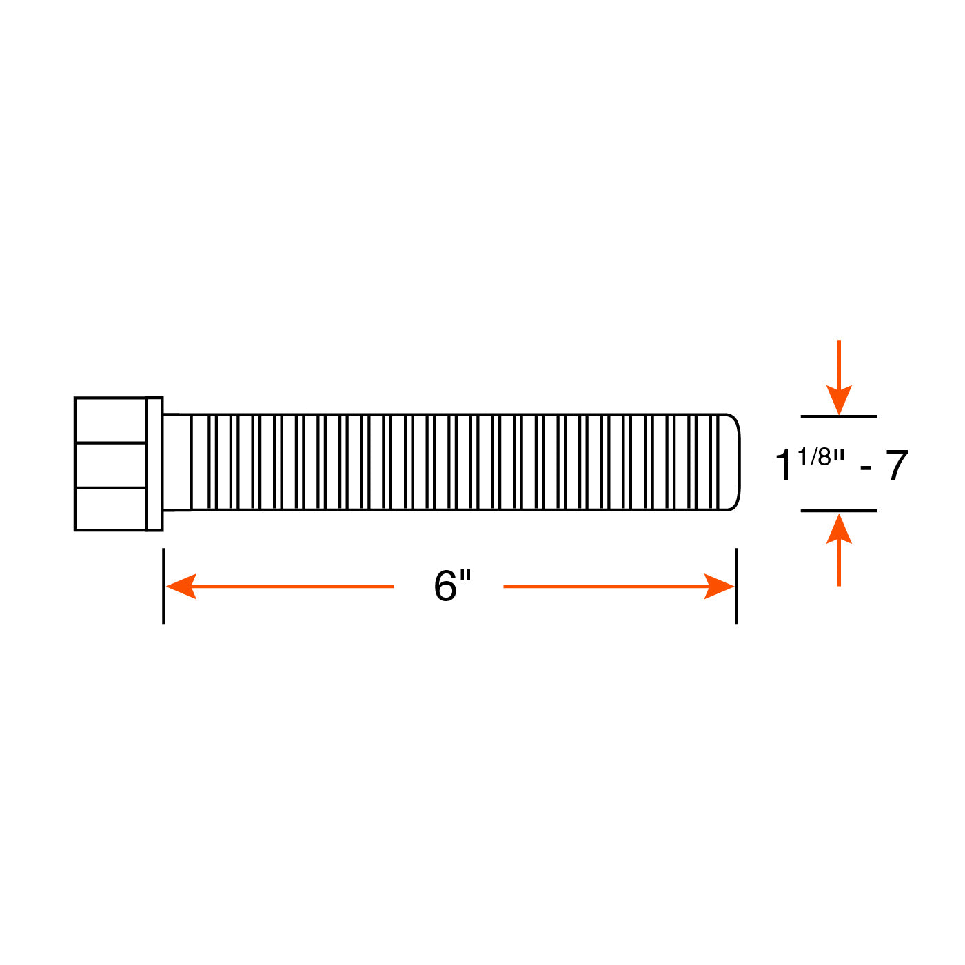 Boulon de stabilisateur 1 1/8"-7 x 6" 10K-16K HD DEXTER - RecreaShop